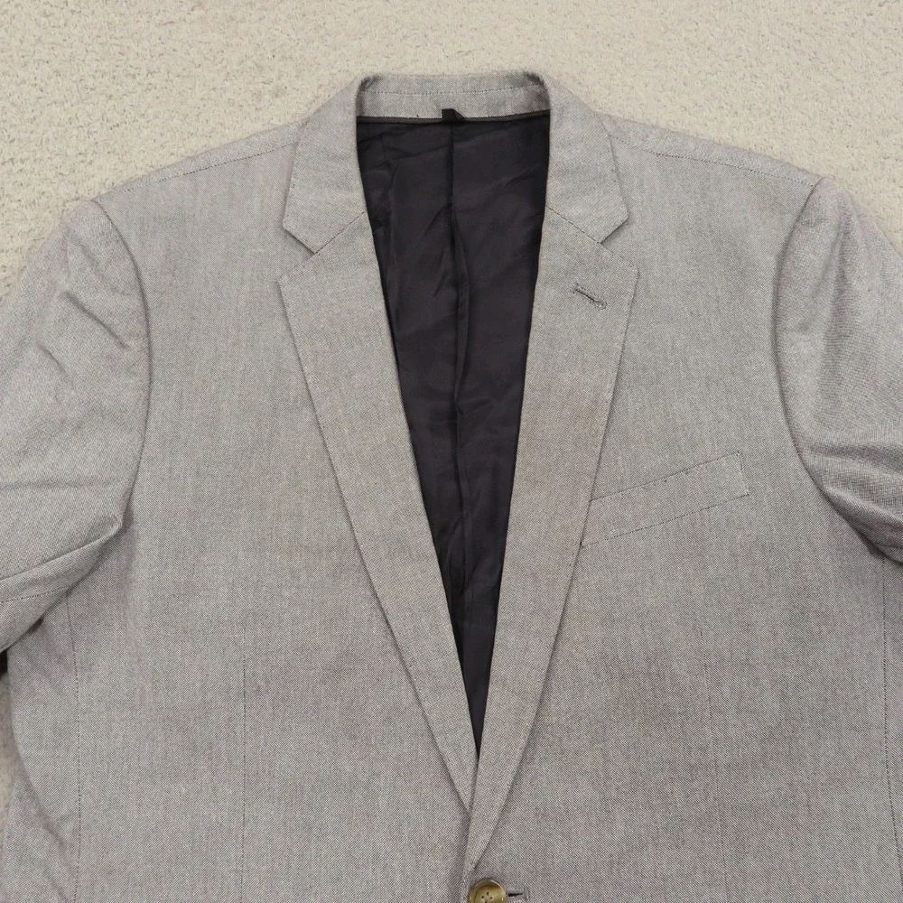 J Crew Blazer 42R Ludlow Carpini Cotton Chambray Grey Blue Sport Coat Jacket Men